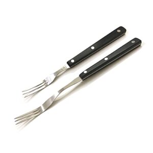wallfarm stainless steel granny fork, 3-tines, meat fork, barbecue fork, carving fork for grilling, barbecue, serving, roasting, set of 2-piece, 10-inch & 12-inch
