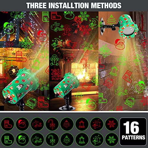 Christmas Projector Lights Outdoor Waterproof Christmas Holiday Lights Projector Holiday Projector Lights Outdoor Christmas Projection Lights with Remote Control for House Yard Stage Show Decorations