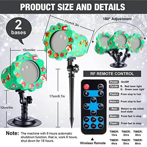 Christmas Projector Lights Outdoor Waterproof Christmas Holiday Lights Projector Holiday Projector Lights Outdoor Christmas Projection Lights with Remote Control for House Yard Stage Show Decorations