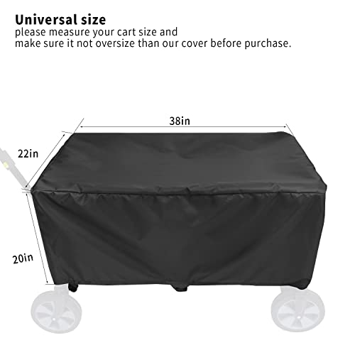 Chuanke Wagon Cover 420D PVC Waterproof and Dustproof Inner Double Sided Liner Available with 4 Corner Buckles and 2 Elastic Hook Strap 38" L x 22" W x 20" H