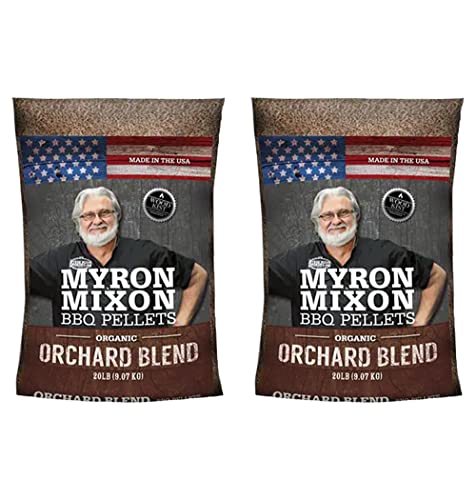 Myron Mixon Wood Pellets for Smoker and Grill | Orchard Blend | Professional Quality Pellets for Smoker Grill, No Artificial Flavors or Additives | USA Made | 20 lb Bag x 2