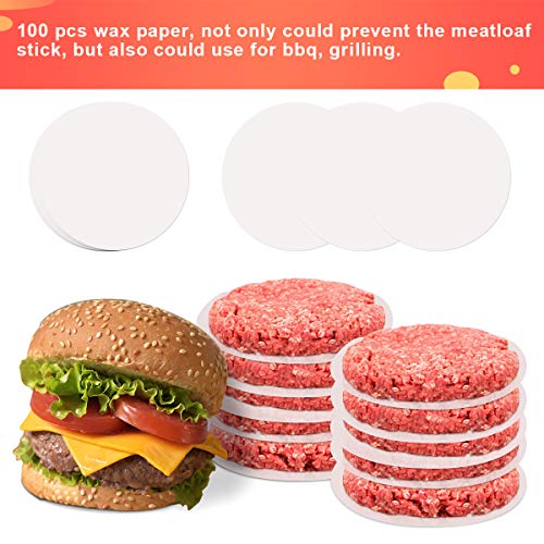 Luxiv 3 in 1 Burger Press, Hamburger Patty Maker Stuffed Burgers Press with 100p Burger Paper for BBQ Non-Stick Sliders Beef Burger Press (Black)