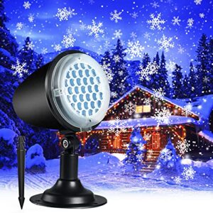 christmas snowflake projector lights,outdoor holiday projector lights,led snowfall light waterproof landscape decorative lighting storm snowflake light for halloween xmas party garden patio decoration