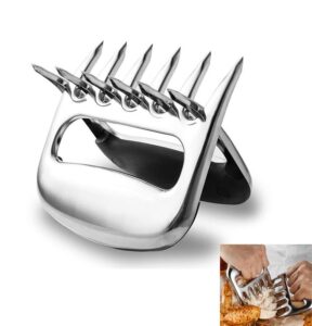 2pcs turkey meat claws for shredding & meat shredder bbq tool, stainless steel meat forks handler shredder claws, for pulling, handing, lifting, serving pork, chicken brisket, barbecue, smoker, grill