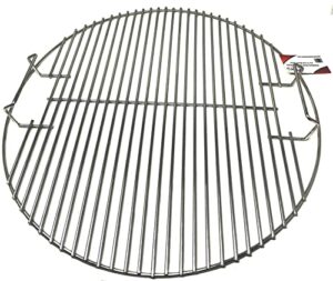 aura outdoor products 22″ stainless steel upgraded replacement cooking grate for weber kettle, recteq bullseye 22 inches