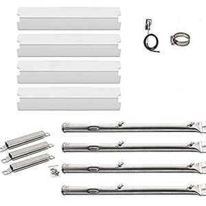 Grill Replacement Parts for Charbroil Commercial Series 463241113 463449914 Grill Parts, Stainless Heat Plate,Grill Burner Tube,Crossover Tube and Grill Igniters Replacement Kit for Charbroil 4 Burner