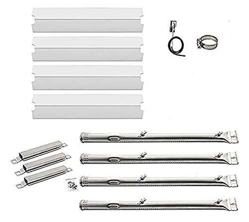 Grill Replacement Parts for Charbroil Commercial Series 463241113 463449914 Grill Parts, Stainless Heat Plate,Grill Burner Tube,Crossover Tube and Grill Igniters Replacement Kit for Charbroil 4 Burner