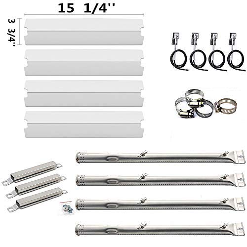 Grill Replacement Parts for Charbroil Commercial Series 463241113 463449914 Grill Parts, Stainless Heat Plate,Grill Burner Tube,Crossover Tube and Grill Igniters Replacement Kit for Charbroil 4 Burner