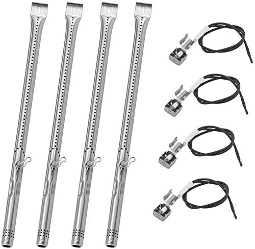 Grill Replacement Parts for Charbroil Commercial Series 463241113 463449914 Grill Parts, Stainless Heat Plate,Grill Burner Tube,Crossover Tube and Grill Igniters Replacement Kit for Charbroil 4 Burner