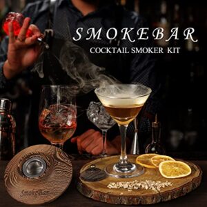 Cocktail Smoker Kit with Torch – 6 Flavors Wood Chips for Whiskey & Bourbon, Whiskey Smoker Infuser Kit, Old Fashioned Drink Smoker Kit, Bourbon Whiskey Gifts for Men, Dad, Husband (NO Butane)