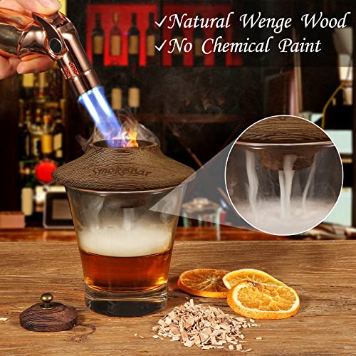 Cocktail Smoker Kit with Torch – 6 Flavors Wood Chips for Whiskey & Bourbon, Whiskey Smoker Infuser Kit, Old Fashioned Drink Smoker Kit, Bourbon Whiskey Gifts for Men, Dad, Husband (NO Butane)