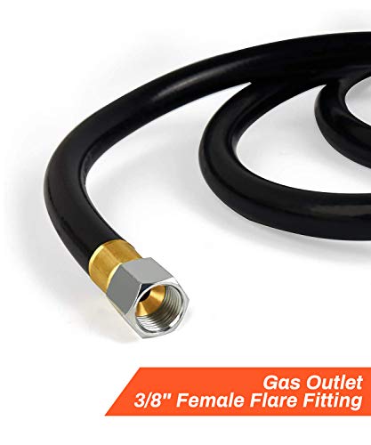 GASPRO 10FT Two Stage Propane Regulator Hose with P.O.L. and 3/8 Inch Female Flare for RV, Grill, Gas Stove, Range