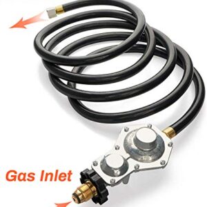 GASPRO 10FT Two Stage Propane Regulator Hose with P.O.L. and 3/8 Inch Female Flare for RV, Grill, Gas Stove, Range