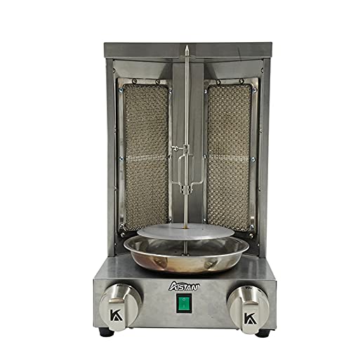 Two Ceramic Burners Gas Electric 2 in1 Automatic Rotating Doner Kebab Machine Chicken Shawarma Grill Machine