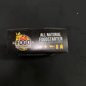 FOGO Super Premium Hardwood Lump Charcoal, Natural Large Sized Lump Charcoal, 17.6 Pound Bag and FOGO Fogostarters Natural Fire Starters, 30 Count Box, Bundle