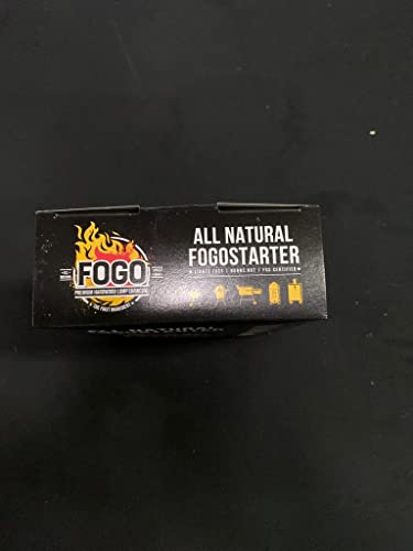 FOGO Super Premium Hardwood Lump Charcoal, Natural Large Sized Lump Charcoal, 17.6 Pound Bag and FOGO Fogostarters Natural Fire Starters, 30 Count Box, Bundle