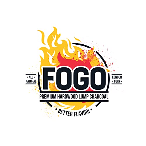 FOGO Super Premium Hardwood Lump Charcoal, Natural Large Sized Lump Charcoal, 17.6 Pound Bag and FOGO Fogostarters Natural Fire Starters, 30 Count Box, Bundle