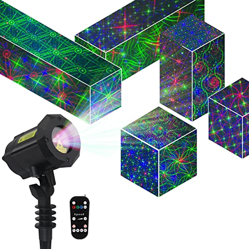 Lunmore Garden Moving Laser Christmas Lights 12 Patterns, RGB Decorative Lighting Laser Projector, Christmas Decorative Lights for Indoor Outdoor Garden Patio Wall