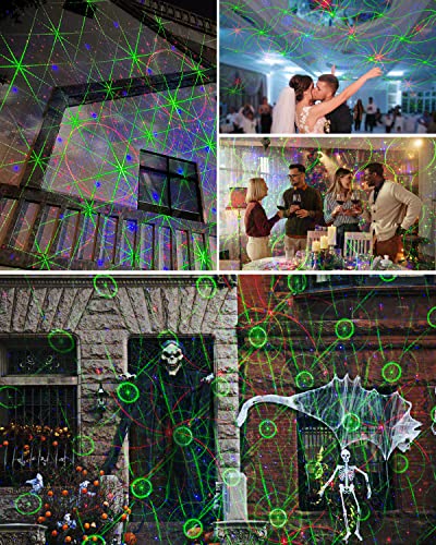 Lunmore Garden Moving Laser Christmas Lights 12 Patterns, RGB Decorative Lighting Laser Projector, Christmas Decorative Lights for Indoor Outdoor Garden Patio Wall