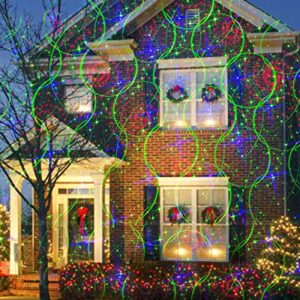 Lunmore Garden Moving Laser Christmas Lights 12 Patterns, RGB Decorative Lighting Laser Projector, Christmas Decorative Lights for Indoor Outdoor Garden Patio Wall