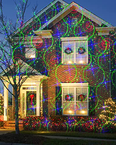 Lunmore Garden Moving Laser Christmas Lights 12 Patterns, RGB Decorative Lighting Laser Projector, Christmas Decorative Lights for Indoor Outdoor Garden Patio Wall