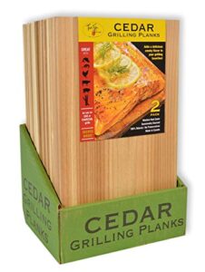 truefire cedar grilling planks 7.25 x 16 (24-pack) – premium sized plank, western red cedar, made in canada