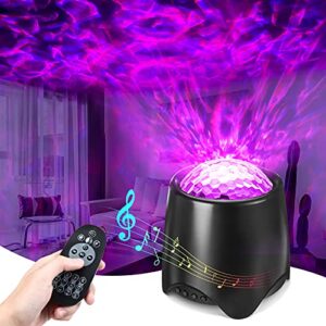 star projector night light galaxy projector ocean wave nebula starry projector with remote control white noise light projector skylight with timing for baby kids adults(black)
