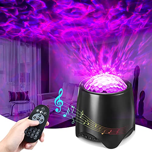 Star Projector Night Light Galaxy Projector Ocean Wave Nebula Starry Projector with Remote Control White Noise Light Projector Skylight with Timing for Baby Kids Adults(Black)