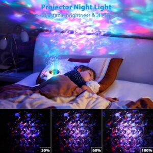 Star Projector Night Light Galaxy Projector Ocean Wave Nebula Starry Projector with Remote Control White Noise Light Projector Skylight with Timing for Baby Kids Adults(Black)