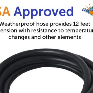 Flame King FK-HTR-QC12FT Propane Gas 3/8" Quick Connect Hose Adapter 20LB Tank Regulator Kit for Buddy Mr Heaters, 12.5 Ft, Black