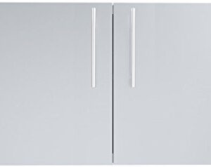 SUNSTONE DE-DD42 Designer Series Raised Style Double Door with Shelves, 42", Stainless Steel