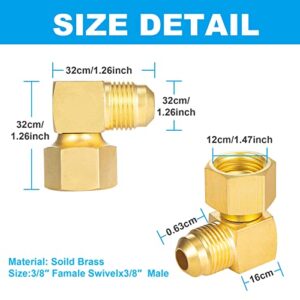 Breezliy 1PC 90° Elbow Connector Replacement for Olympian Low Pressure Gas Fired Heaters Brass 3/8" Female Swivel Flare x 3/8" Male Flare