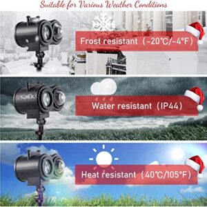 Christmas Projector Lights Outdoor Waterproof: Snowflake Holiday Projector Light with Remote Control - 26 HD Effects (3D Ocean Wave&Patterns) Projector Light for Xmas Holiday Party Garden Decorations