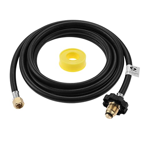 Lemfema 350PSI Soft Nose P.O.L Valve with 12FT Propane Torch Weed Burner Hose for Connection of Propane Tank to Propane Weed Burner Torch Head Burner