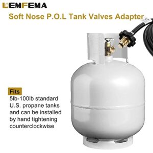 Lemfema 350PSI Soft Nose P.O.L Valve with 12FT Propane Torch Weed Burner Hose for Connection of Propane Tank to Propane Weed Burner Torch Head Burner