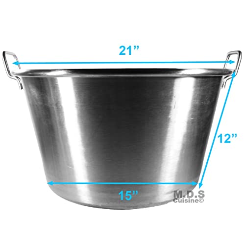 Large Cazo Stainless Steel 21" Caso para Carnitas Gas Heavy Duty Wok Acero Inoxidable