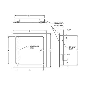 Acudor Access Door UF-5000 18" x 24" Premium Universal Flush Door