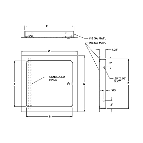 Acudor Access Door UF-5000 18" x 24" Premium Universal Flush Door