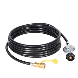 ggc 24 ft propane hose with regulator -3/8 quick connect disconnect replacement for mr. heater big buddy indoor/outdoor heater, type 1 connection x quick connect fittings