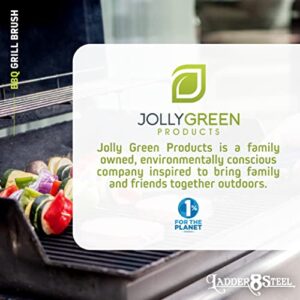 Jolly Green Products 4-in-1 Grill Brush and Scraper, Steel Bristles, Grill Cleaner with 18-Inch Handle, Will Not Scratch or Damage Grate, Perfect BBQ Grilling Gifts for Men