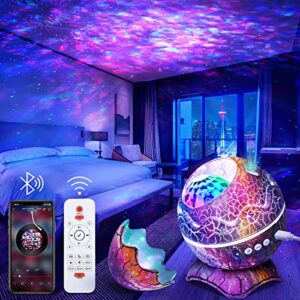 star projector, galaxy projector night light with bluetooth speaker, white noise & remote control, nebula ocean wave star light projector for bedroom/home theater decor/ceiling/party/mood ambiance