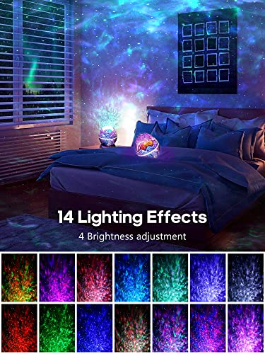 Star Projector, Galaxy Projector Night Light with Bluetooth Speaker, White Noise & Remote Control, Nebula Ocean Wave Star Light Projector for Bedroom/Home Theater Decor/Ceiling/Party/Mood Ambiance