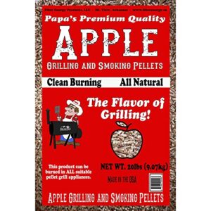 papa’s premium all natural apple wood grilling smoking pellets blended with red and white oak for authentic wood smoked flavor