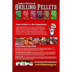 Papa's Premium All Natural Apple Wood Grilling Smoking Pellets Blended with Red and White Oak for Authentic Wood Smoked Flavor