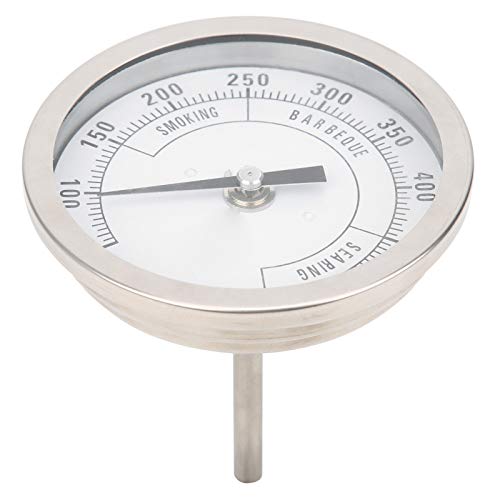 Dial Thermometer, 3in Adjustable NPT Thread 1/2in Pointer Thermometer for Barbecue Grill Oven 50-550