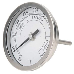 Dial Thermometer, 3in Adjustable NPT Thread 1/2in Pointer Thermometer for Barbecue Grill Oven 50-550