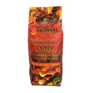 original natural charcoal – 100% natural hardwood lump charcoals – unique blend of apple, cherry, and oak trees – no smoke, no sparks, and low ash (17.6lbs)
