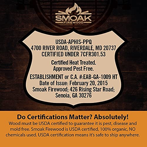 Smoak Firewood - Kiln Dried Premium Oak Firewood (Includes Firestarter) (Large (16inch Logs) 120-140lbs)
