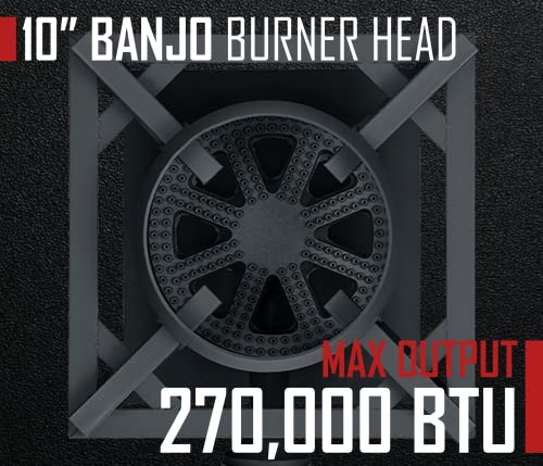 Concord Professional Single Banjo Wok Burner with Stand. Up to 270,000 BTU. Great for Home Brewing, Wok Stir Fry, Turkey, Etc. (16")