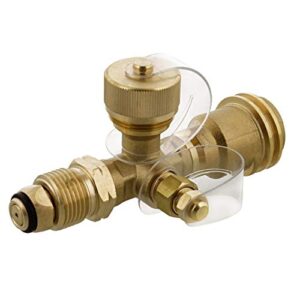 dumble propane brass tee with 4 port adapter for rv – rv propane tank tee manifold connection, 4 port propane t, 1pc
